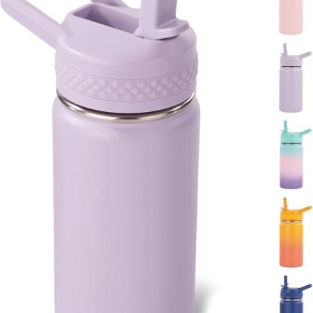 Children's Vacuum Insulated Tumbler, with Straw Lid, 304 Stainless Steel, BPA-Free, Light Purple