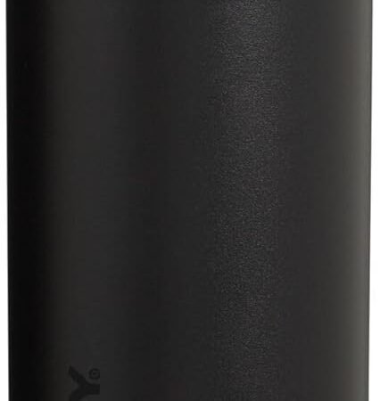 Water Bottle 24 oz | Push Button Lid | Leakproof and Packable for Travel and Sports | Insulated Stainless Steel | BPA-Free | Black 2.0