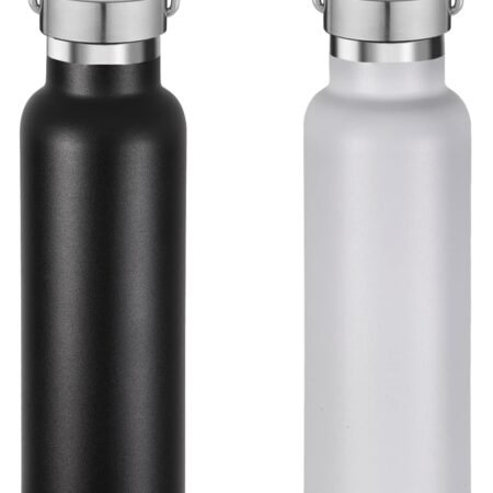 20 oz Insulated Water Bottles Bulk 2 Pack,Stainless Steel Double Wall Sport Bottle with Lid of Handle,Metal Reusable es Flask for School,Cyclists,Hikers,Gift (Mix,Set of 2)